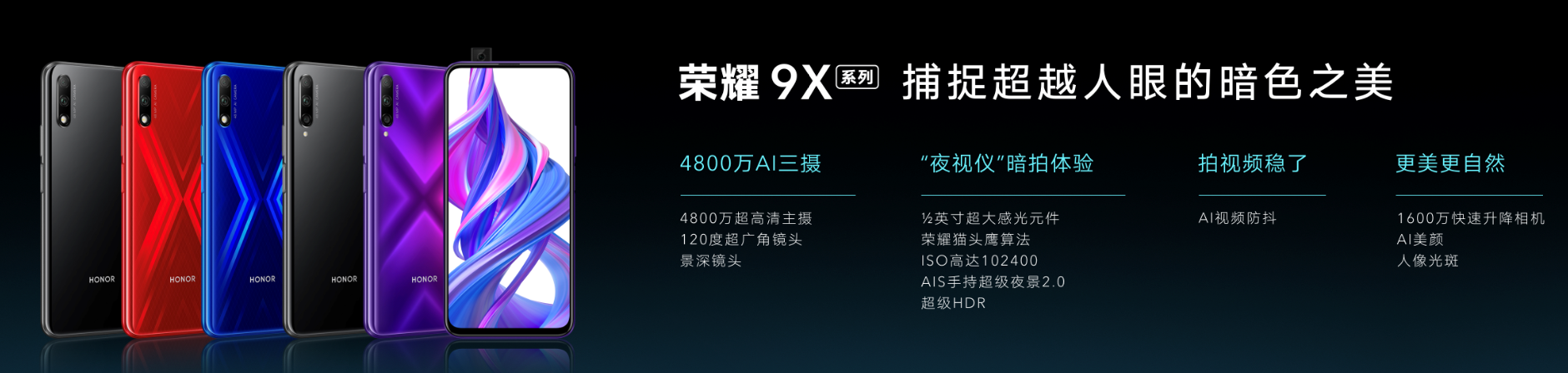 全系麒麟810+超强夜拍 超能旗舰荣耀9X正式发布