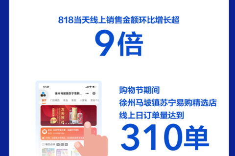 单天销售提升900%，苏宁零售云818双线融合显身手