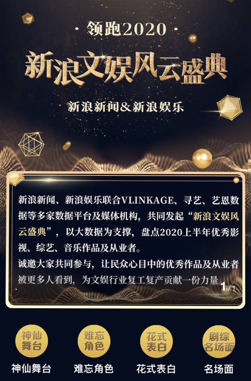 新浪文娱风云盛典评选启动 新浪新闻App助力文娱领域传递温暖正能量