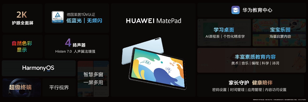 搭载HarmonyOS 2的HUAWEI MatePad正式亮相，寓教于乐的新选择