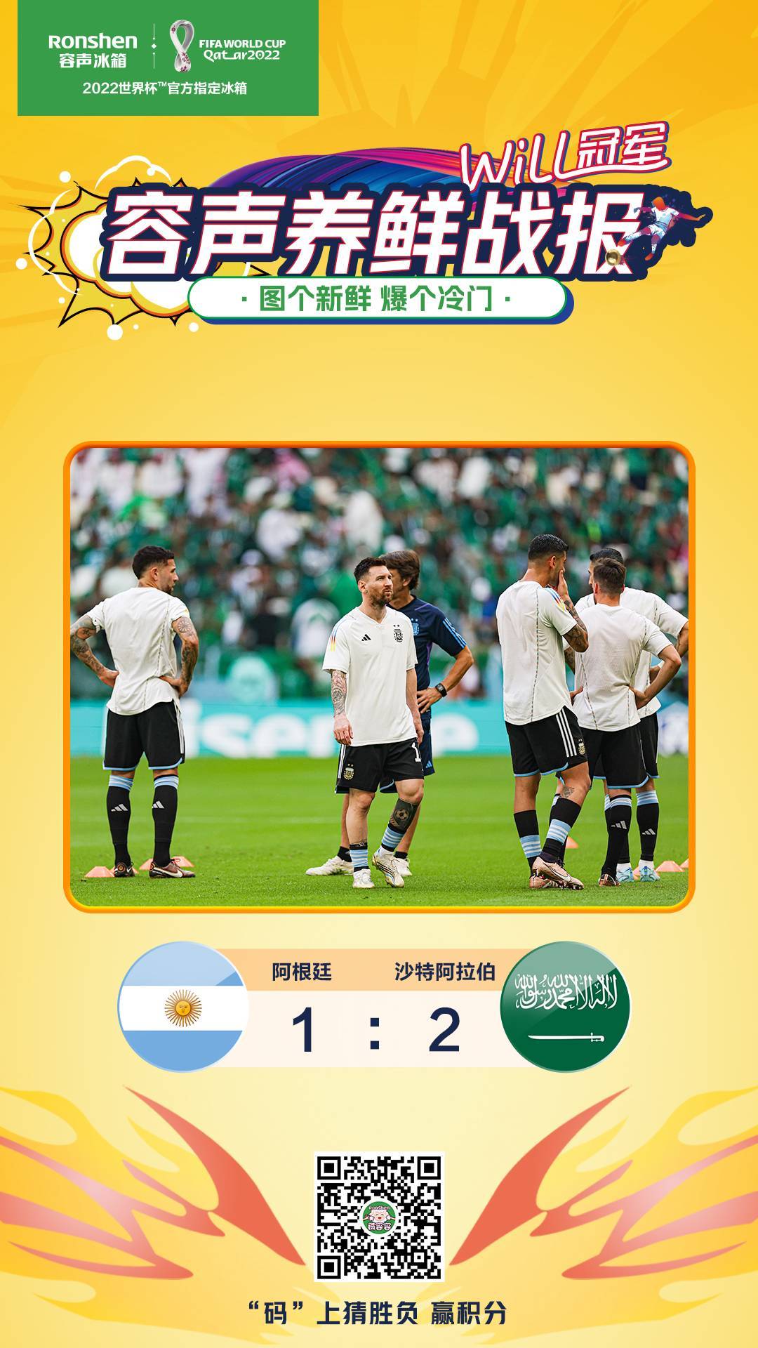 世界杯超级“大冷门”！沙特5分钟2球反超阿根廷，梅西懵了