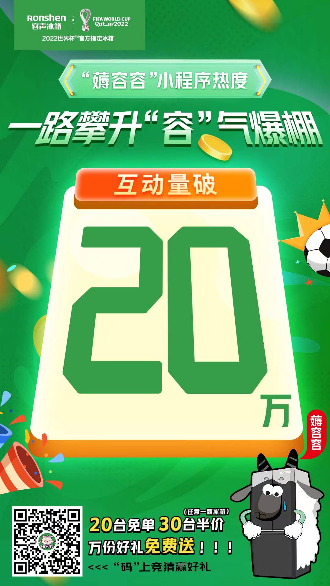 火了！容声“薅容容”小程序互动量突破200000次！