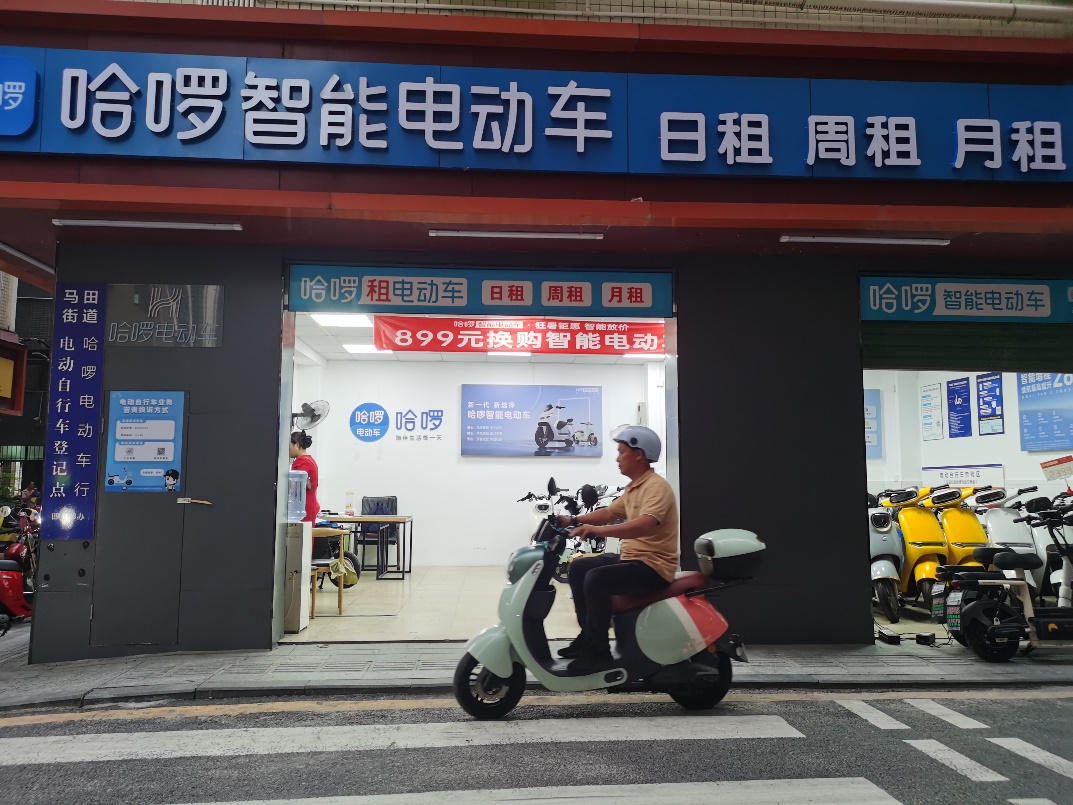 商店外的路人描述已自动生成