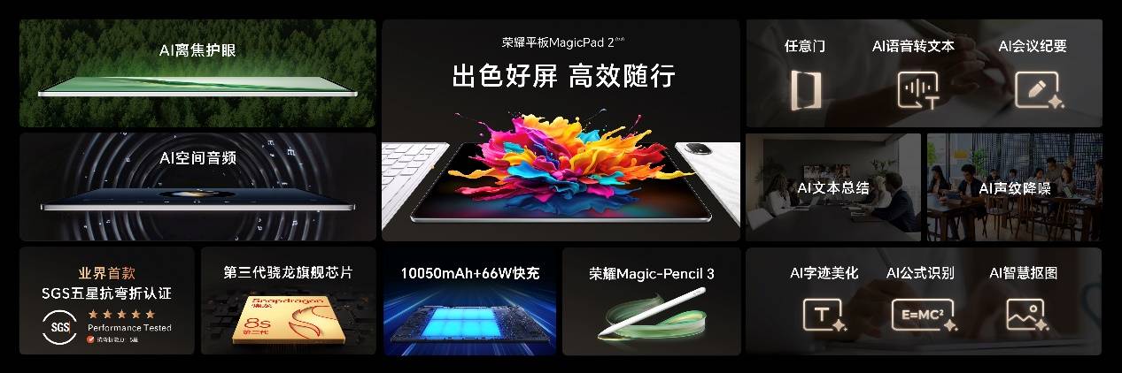 出色好屏 高效随行！荣耀平板MagicPad2正式发布 售价2899元起