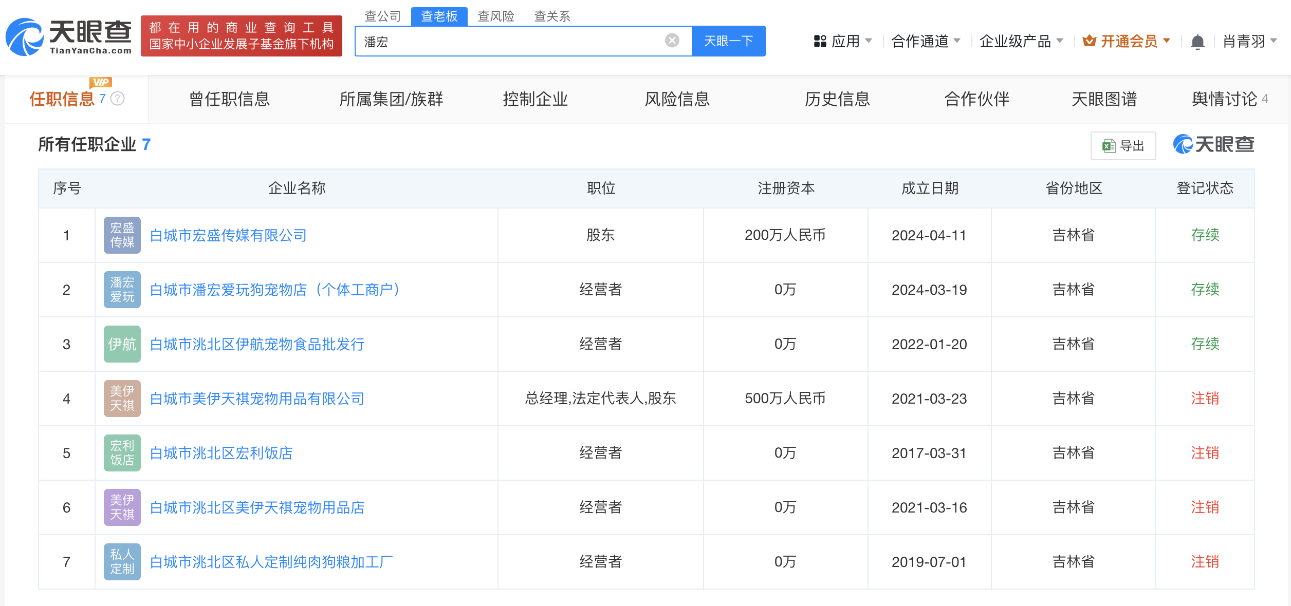 潘宏商业版图盘点 潘宏近期注销曾经营过期饲料公司