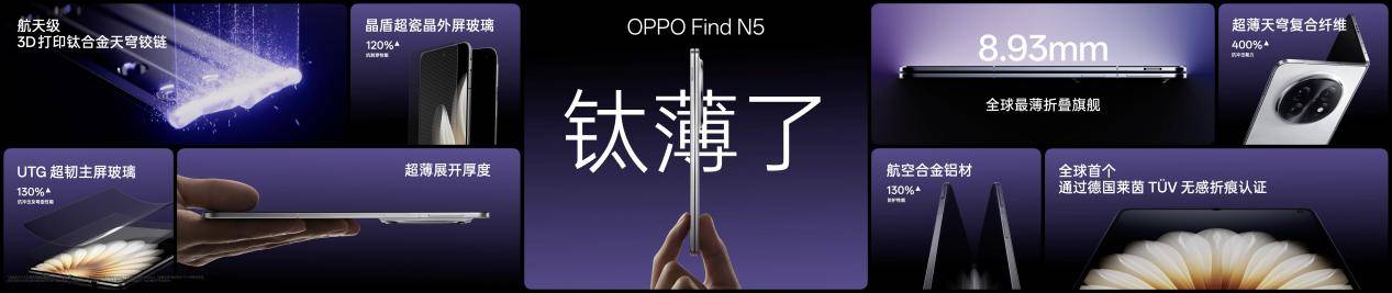 钛薄了，太强了，全球最薄折叠旗舰OPPO Find N5正式发布-第3张图片-安信14娱乐有限公司