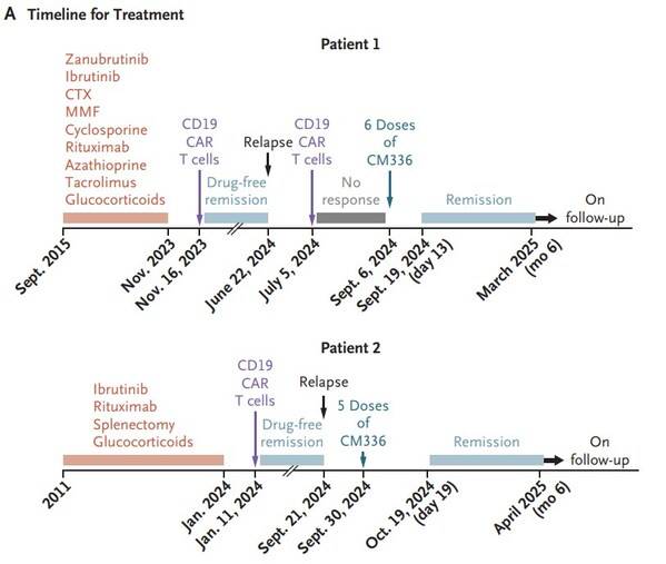 患者治疗情况（《新英格兰医学杂志》发表文章）