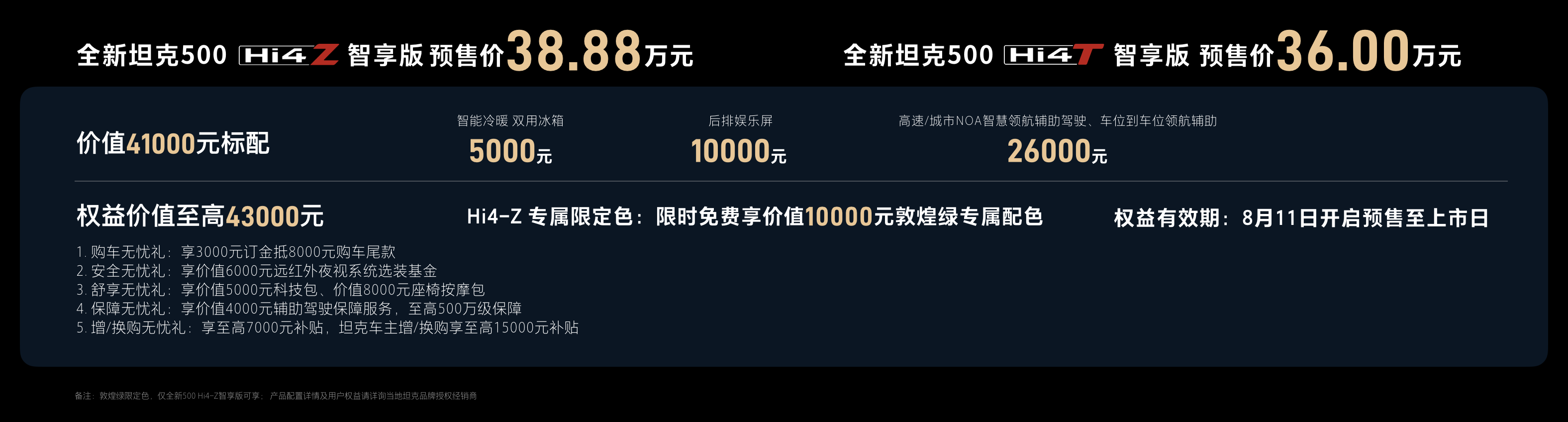 全新坦克500智享版重新定义智能豪华越野 预售价36.00万元起