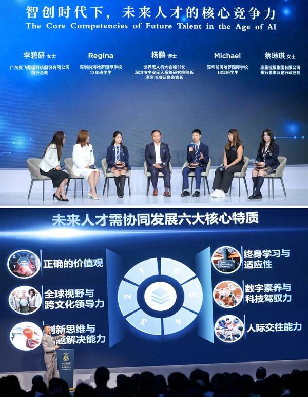 现场首发《智创时代下，未来人才的核心竞争力》报告，印证哈罗广州办学特色的前瞻性，哈罗学生代表与企业家圆桌对谈，展现流利英语、灵活创新思路与开阔的国际视野