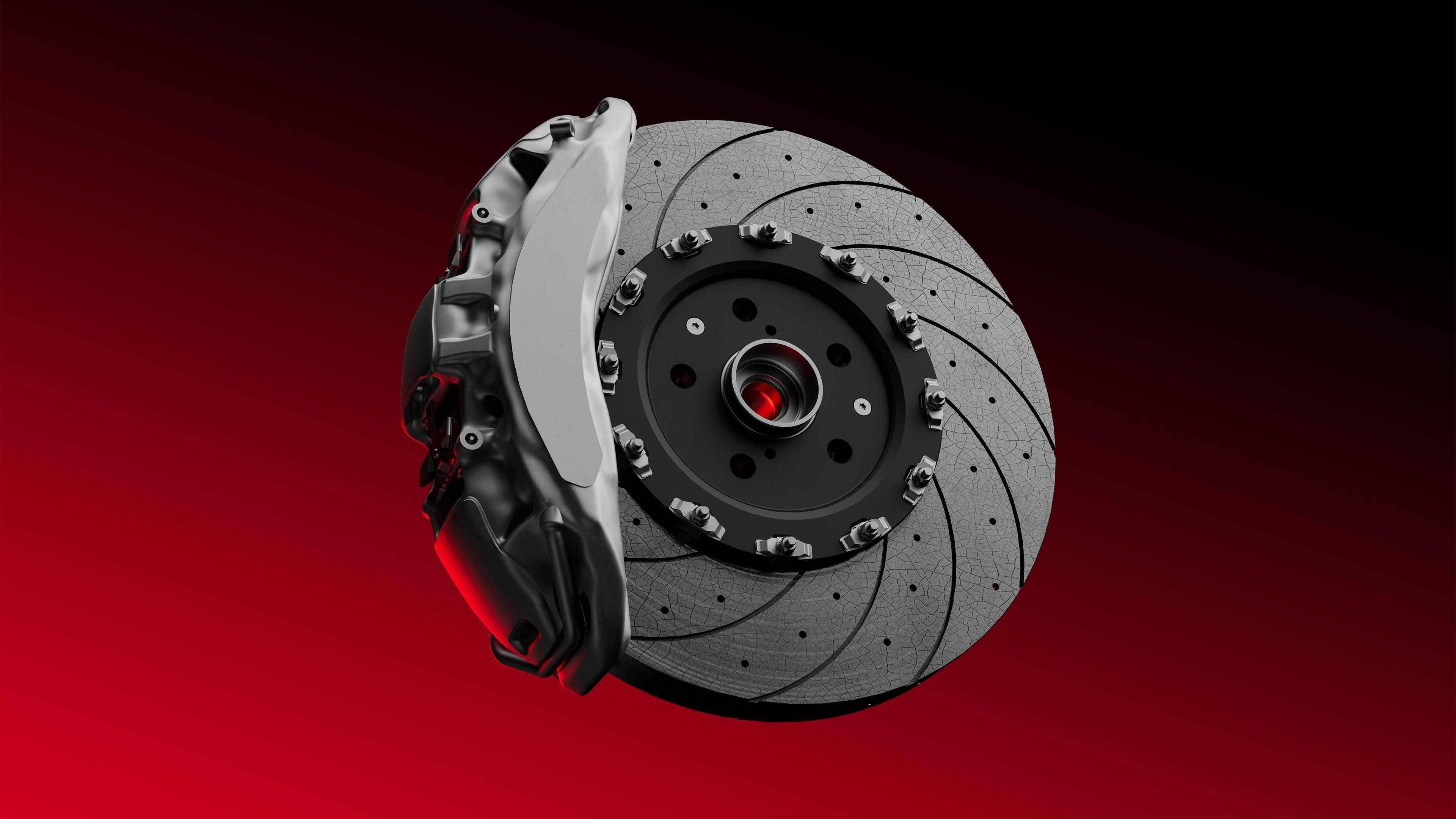 图3：钛合金卡钳及升级版碳陶刹车盘