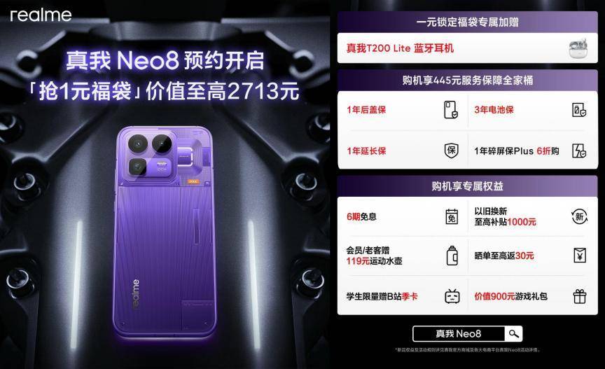 真我Neo8全球首发165Hz三星苍穹屏，以M14旗舰基材定义电竞屏幕新标杆