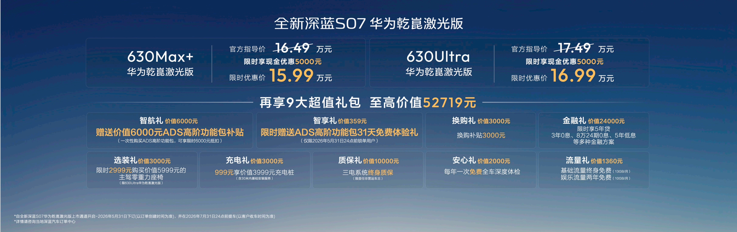 同级长续航华为乾崑激光新标杆，全新深蓝S07 15.99万限时优惠起售