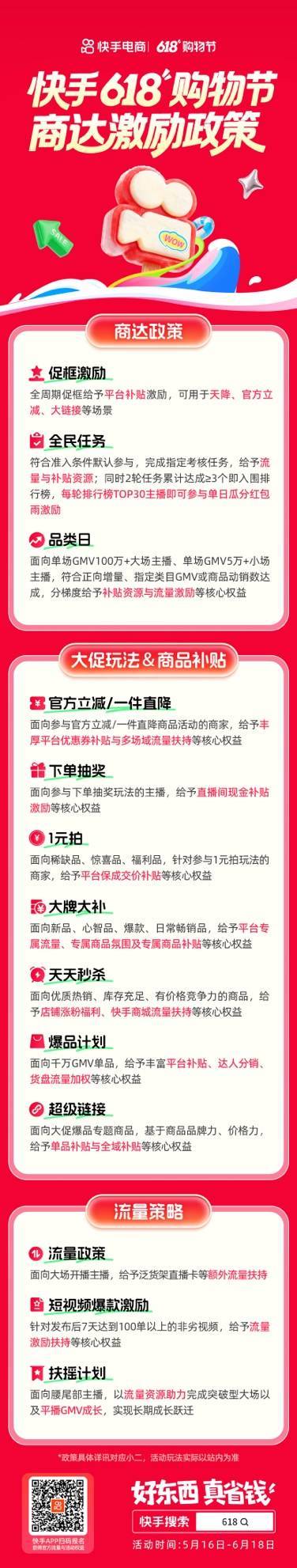 快手电商发布618商达激励政策，多维资源扶持商家全周期增长