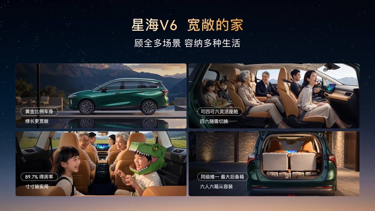 华系大六座星海V6正式上市9.99万元起！高端智驾迈入十万时代