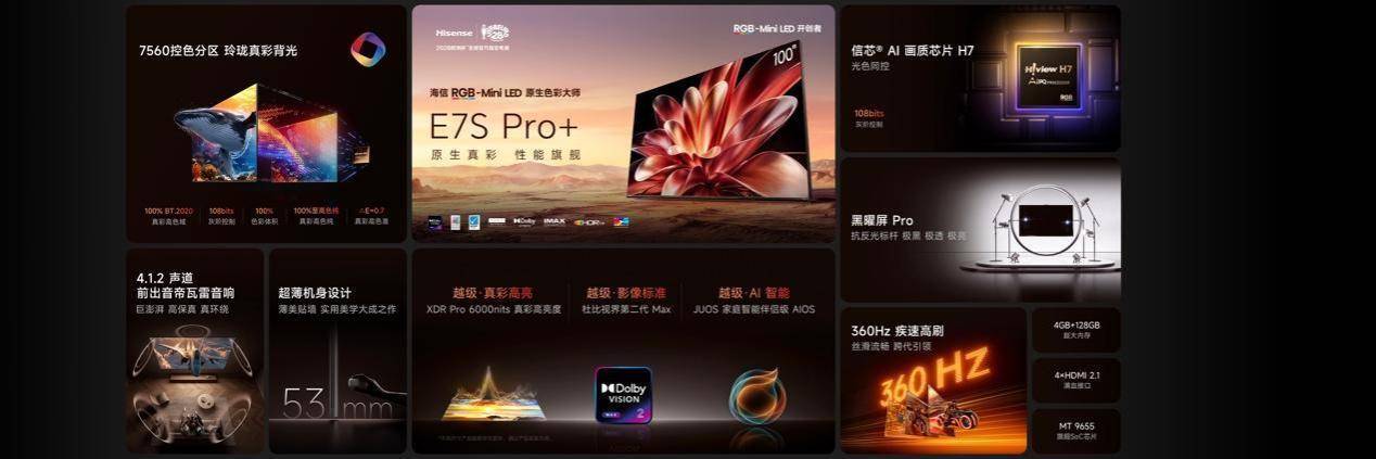 海信电视E7S Pro+正式发布：性能旗舰再进阶，杜比视界第二代MAX全球首发